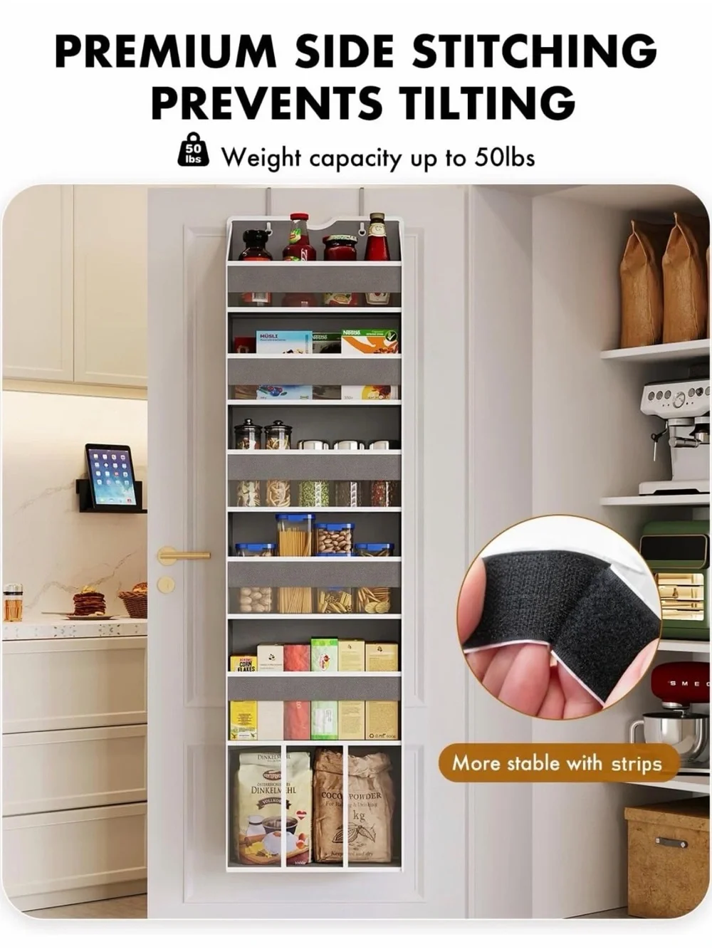 Over the Door Hanging Organizer for Bathroom & Nursery - 6 Shelf